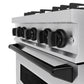 ZLINE Autograph Edition 30 in. 4.2 cu. ft. Classic Dual Fuel Range with 4 Burner Gas Cooktop and Electric Convection Oven in Stainless Steel with Matte Black Accents, Open Box-Great Condition