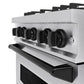 ZLINE Autograph Edition 30 in. 4.2 cu. ft. Classic Dual Fuel Range with 4 Burner Gas Cooktop and Electric Convection Oven in Stainless Steel with Matte Black Accents, Open Box-Good Condition