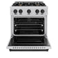 ZLINE Autograph Edition 30 in. 4.2 cu. ft. Classic Dual Fuel Range with 4 Burner Gas Cooktop and Electric Convection Oven in Stainless Steel with Matte Black Accents, Open Box-Great Condition