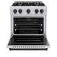 ZLINE Autograph Edition 30 in. 4.2 cu. ft. Classic Dual Fuel Range with 4 Burner Gas Cooktop and Electric Convection Oven in Stainless Steel with Matte Black Accents, Open Box-Good Condition