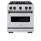 ZLINE Autograph Edition 30 in. 4.2 cu. ft. Classic Dual Fuel Range with 4 Burner Gas Cooktop and Electric Convection Oven in Stainless Steel with Matte Black Accents, Open Box-Good Condition