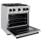 ZLINE Autograph Edition 30 in. 4.2 cu. ft. Classic Dual Fuel Range with 4 Burner Gas Cooktop and Electric Convection Oven in Stainless Steel with Matte Black Accents, Open Box-Great Condition