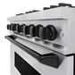 ZLINE Autograph Edition 36 in. 5.2 cu. ft. Classic Dual Fuel Range with 6 Burner Gas Cooktop and Electric Convection Oven in Stainless Steel with Matte Black Accents, Open Box-Good Condition
