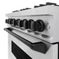 ZLINE Autograph Edition 36 in. 5.2 cu. ft. Classic Dual Fuel Range with 6 Burner Gas Cooktop and Electric Convection Oven in Stainless Steel with Matte Black Accents, Open Box-Great Condition
