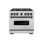 ZLINE Autograph Edition 36 in. 5.2 cu. ft. Classic Dual Fuel Range with 6 Burner Gas Cooktop and Electric Convection Oven in Stainless Steel with Matte Black Accents, Open Box-Great Condition