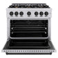 ZLINE Autograph Edition 36 in. 5.2 cu. ft. Classic Dual Fuel Range with 6 Burner Gas Cooktop and Electric Convection Oven in Stainless Steel with Matte Black Accents, Open Box-Good Condition