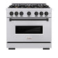 ZLINE Autograph Edition 36 in. 5.2 cu. ft. Classic Dual Fuel Range with 6 Burner Gas Cooktop and Electric Convection Oven in Stainless Steel with Matte Black Accents, Open Box-Good Condition