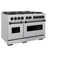 ZLINE Autograph Edition 48 in. 6.7 cu. ft. Classic Double Oven Dual Fuel Range with 8 Burner Gas Cooktop in Stainless Steel and Matte Black Accents, Open Box-Great Condition