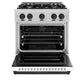 ZLINE Autograph Edition 30 in. 4.2 cu. ft. Classic Dual Fuel Range with 4 Burner Gas Cooktop and Electric Convection Oven in Stainless Steel with White Matte Door and Matte Black Accents, Open Box-Great Condition
