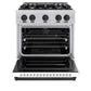 ZLINE Autograph Edition 30 in. 4.2 cu. ft. Classic Dual Fuel Range with 4 Burner Gas Cooktop and Electric Convection Oven in Stainless Steel with White Matte Door and Matte Black Accents, Open Box-Good Condition