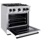 ZLINE Autograph Edition 30 in. 4.2 cu. ft. Classic Dual Fuel Range with 4 Burner Gas Cooktop and Electric Convection Oven in Stainless Steel with White Matte Door and Matte Black Accents, Open Box-Good Condition
