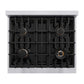 ZLINE Autograph Edition 30 in. 4.2 cu. ft. Classic Dual Fuel Range with 4 Burner Gas Cooktop and Electric Convection Oven in Stainless Steel with White Matte Door and Matte Black Accents, Open Box-Good Condition