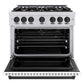 ZLINE Autograph Edition 36 in. 5.2 cu. ft. Classic Dual Fuel Range with 6 Burner Gas Cooktop and Electric Convection Oven in Stainless Steel with White Matte Door and Matte Black Accents, Open Box-Good Condition