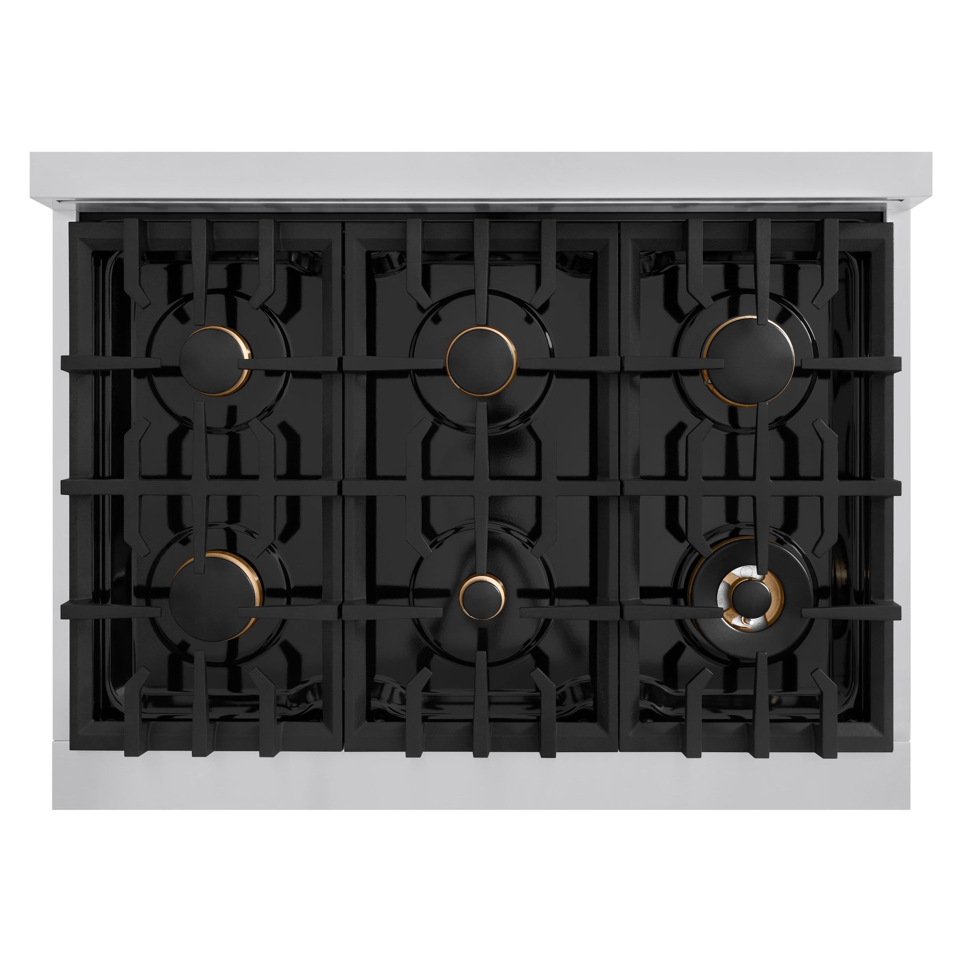 ZLINE Autograph Edition 36 in. 5.2 cu. ft. Classic Dual Fuel Range with 6 Burner Gas Cooktop and Electric Convection Oven in Stainless Steel with White Matte Door and Matte Black Accents, Open Box-Great Condition