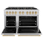 ZLINE Autograph Edition 48 in. 6.7 cu. ft. Classic Double Oven Dual Fuel Range with 8 Burner Gas Cooktop in Stainless Steel and Polished Gold Accents, Open Box-Great Condition