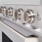 ZLINE 30 in. 4.2 cu. ft. Classic Gas Range with Convection Gas Oven in Stainless Steel with 4 Brass Burners (CGR-BR-30) knobs.