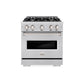 ZLINE 30 in. 4.2 cu. ft. Classic Gas Range with 4 Burner Cooktop and Convection Gas Oven in Stainless Steel, Open Box-Great Condition