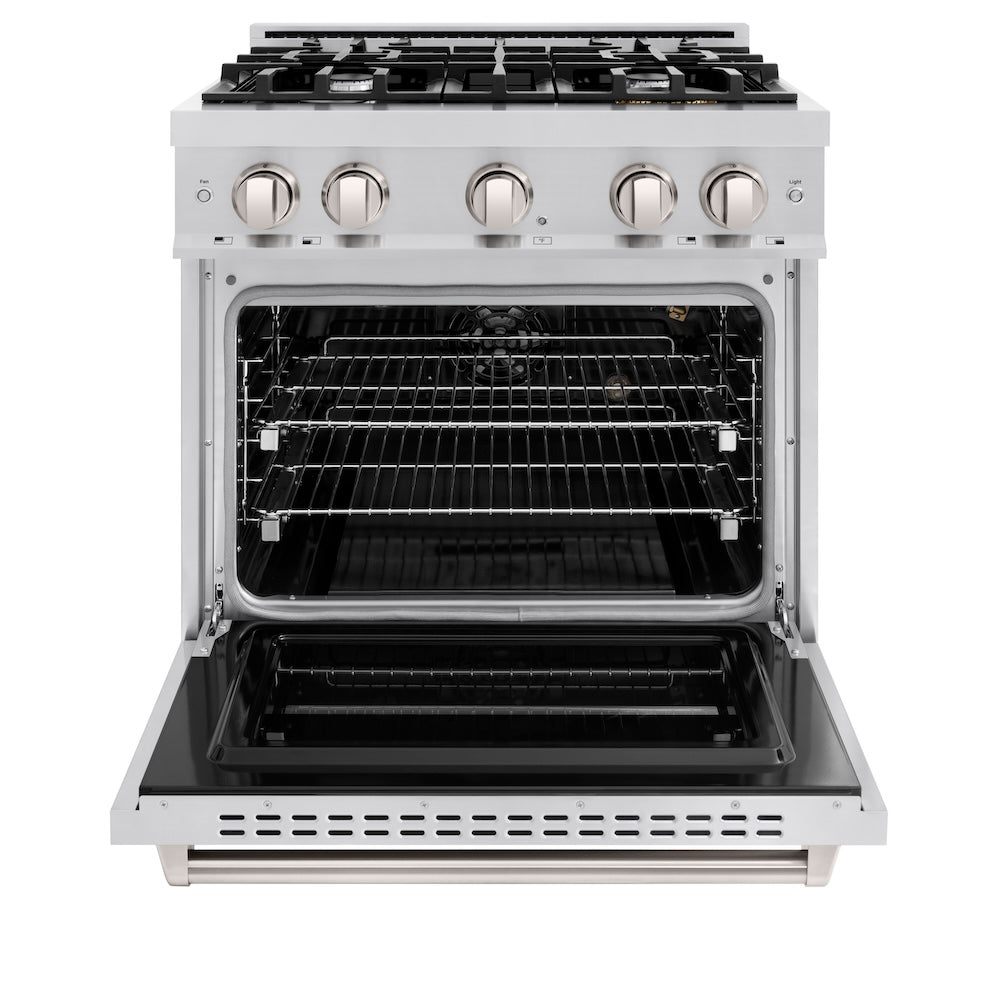 ZLINE 30 in. 4.2 cu. ft. Classic Gas Range with 4 Burner Cooktop and Convection Gas Oven in Stainless Steel (CGR30)