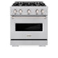 ZLINE 30 in. 4.2 cu. ft. Classic Gas Range with 4 Burner Cooktop and Convection Gas Oven in Stainless Steel, Open Box-Great Condition