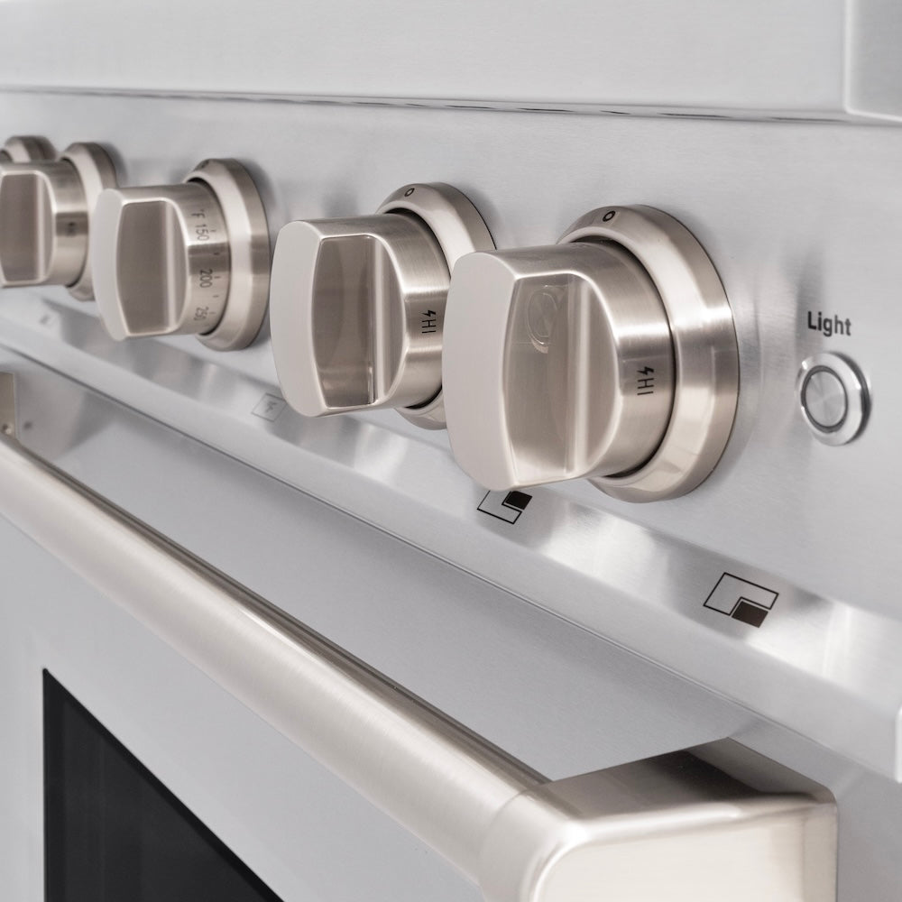 ZLINE 30 in. 4.2 cu. ft. Classic Gas Range with 4 Burner Cooktop and Convection Gas Oven in Stainless Steel, Open Box-Good Condition