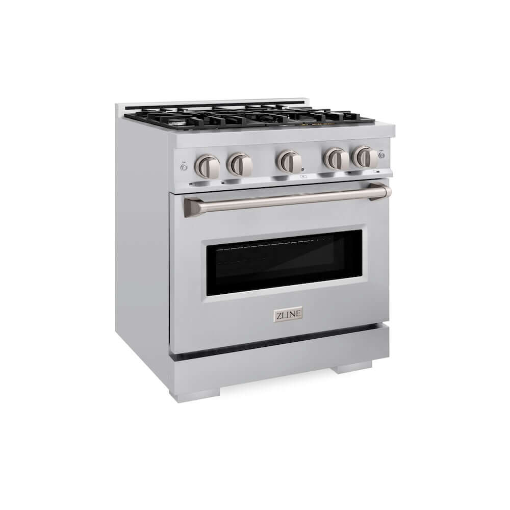 ZLINE 30 in. 4.2 cu. ft. Classic Gas Range with 4 Burner Cooktop and Convection Gas Oven in Stainless Steel (CGR30) main image.
