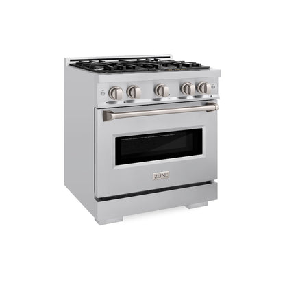 ZLINE 30 in. 4.2 cu. ft. Classic Gas Range with 4 Burner Cooktop and Convection Gas Oven in Stainless Steel, Open Box-Good Condition