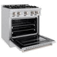ZLINE 30 in. 4.2 cu. ft. Classic Gas Range with 4 Burner Cooktop and Convection Gas Oven in Stainless Steel, Open Box-Good Condition