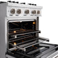 ZLINE 30 in. 4.2 cu. ft. Classic Gas Range with 4 Burner Cooktop and Convection Gas Oven in Stainless Steel, Open Box-Good Condition