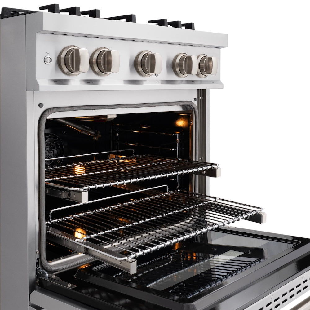 ZLINE 30 in. 4.2 cu. ft. Classic Gas Range with 4 Burner Cooktop and Convection Gas Oven in Stainless Steel, Open Box-Good Condition