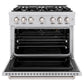 ZLINE 36 in. 5.2 cu. ft. Classic Gas Range with 6 Burner Cooktop and Convection Gas Oven in Stainless Steel, Open Box-Great Condition