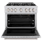 ZLINE 36 in. 5.2 cu. ft. Classic Gas Range with 6 Burner Cooktop and Convection Gas Oven in Stainless Steel, Open Box-Good Condition