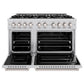 ZLINE 48 in. 6.7 cu. ft. Classic Double Oven Gas Range with 8 Burner Cooktop in Stainless Steel, Open Box-Great Condition