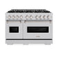 ZLINE 48 in. 6.7 cu. ft. Classic Double Oven Gas Range with 8 Burner Cooktop in Stainless Steel, Open Box-Great Condition