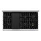 ZLINE 48 in. 6.7 cu. ft. Classic Double Oven Gas Range with 8 Burner Cooktop in Stainless Steel (CGR48) top-down, above cooktop.