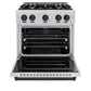 ZLINE Autograph Edition 30 in. 4.2 cu. ft. Classic Gas Range with 4 Burner Cooktop and Convection Gas Oven in Stainless Steel and Matte Black Accents, Open Box-Good Condition