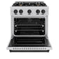 ZLINE Autograph Edition 30 in. 4.2 cu. ft. Classic Gas Range with 4 Burner Cooktop and Convection Gas Oven in Stainless Steel and Matte Black Accents, Open Box-Great Condition