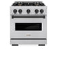 ZLINE Autograph Edition 30 in. 4.2 cu. ft. Classic Gas Range with 4 Burner Cooktop and Convection Gas Oven in Stainless Steel and Matte Black Accents, Open Box-Great Condition