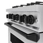 ZLINE Autograph Edition 30 in. 4.2 cu. ft. Classic Gas Range with 4 Burner Cooktop and Convection Gas Oven in Stainless Steel and Matte Black Accents, Open Box-Great Condition
