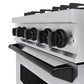 ZLINE Autograph Edition 30 in. 4.2 cu. ft. Classic Gas Range with 4 Burner Cooktop and Convection Gas Oven in Stainless Steel and Matte Black Accents, Open Box-Good Condition