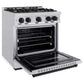 ZLINE Autograph Edition 30 in. 4.2 cu. ft. Classic Gas Range with 4 Burner Cooktop and Convection Gas Oven in Stainless Steel and Matte Black Accents, Open Box-Good Condition