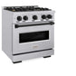ZLINE Autograph Edition 30 in. 4.2 cu. ft. Classic Gas Range with 4 Burner Cooktop and Convection Gas Oven in Stainless Steel and Matte Black Accents, Open Box-Good Condition