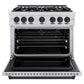ZLINE Autograph Edition 36 in. 5.2 cu. ft. Classic Gas Range with 6 Burner Cooktop and Convection Gas Oven in Stainless Steel and Matte Black Accents, Open Box-Good Condition