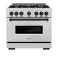 ZLINE Autograph Edition 36 in. 5.2 cu. ft. Classic Gas Range with 6 Burner Cooktop and Convection Gas Oven in Stainless Steel and Matte Black Accents, Open Box-Great Condition