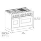 ZLINE Autograph Edition 48 in. 6.7 cu. ft. Classic Double Oven Gas Range with 8 Burner Cooktop in Stainless Steel and Matte Black Accents, Open Box-Great Condition