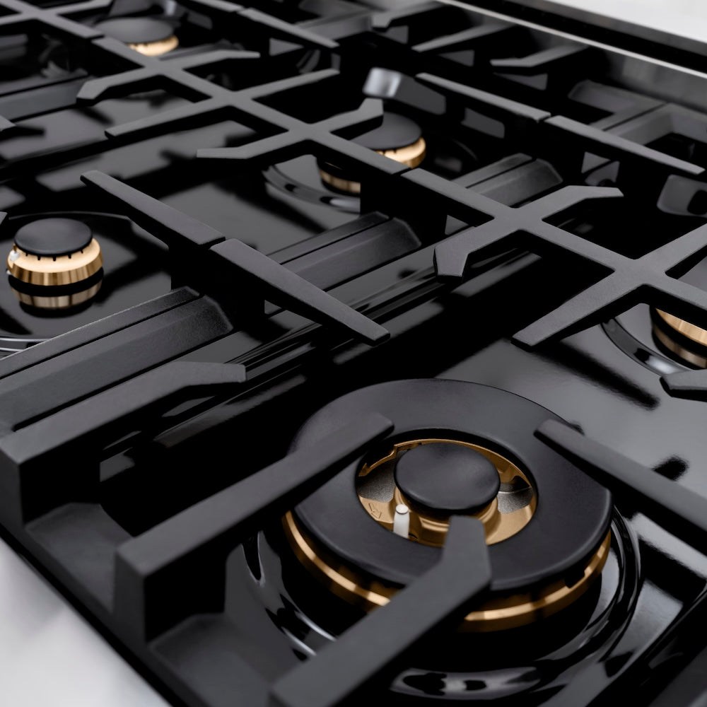 ZLINE Autograph Edition 48 in. 6.7 cu. ft. Classic Double Oven Gas Range with 8 Burner Cooktop in Stainless Steel and Matte Black Accents, Open Box-Great Condition
