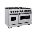 ZLINE Autograph Edition 48 in. 6.7 cu. ft. Classic Double Oven Gas Range with 8 Burner Cooktop in Stainless Steel and Matte Black Accents, Open Box-Good Condition