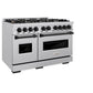 ZLINE Autograph Edition 48 in. 6.7 cu. ft. Classic Double Oven Gas Range with 8 Burner Cooktop in Stainless Steel and Matte Black Accents, Open Box-Great Condition