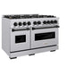 ZLINE Autograph Edition 48 in. 6.7 cu. ft. Classic Double Oven Gas Range with 8 Burner Cooktop in Stainless Steel and Matte Black Accents, Open Box-Good Condition