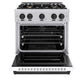 ZLINE Autograph Edition 30 in. 4.2 cu. ft. Classic Gas Range with 4 Burner Cooktop and Convection Gas Oven in Stainless Steel with White Matte Door and Matte Black Accents, Open Box-Good Condition