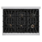 ZLINE Autograph Edition 36 in. Legacy Gas Rangetop with 6 Burners and Porcelain Cooktop in Stainless Steel with Champagne Bronze Accents, Open Box-Good Condition